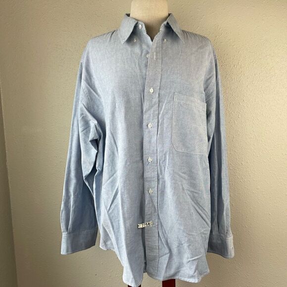 NWOT Travel Smith Blue Button Down Shirt Size L - Picture 1 of 8